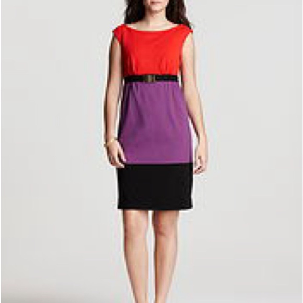 Milly Red, Purple, and Black Sleeveless Dress